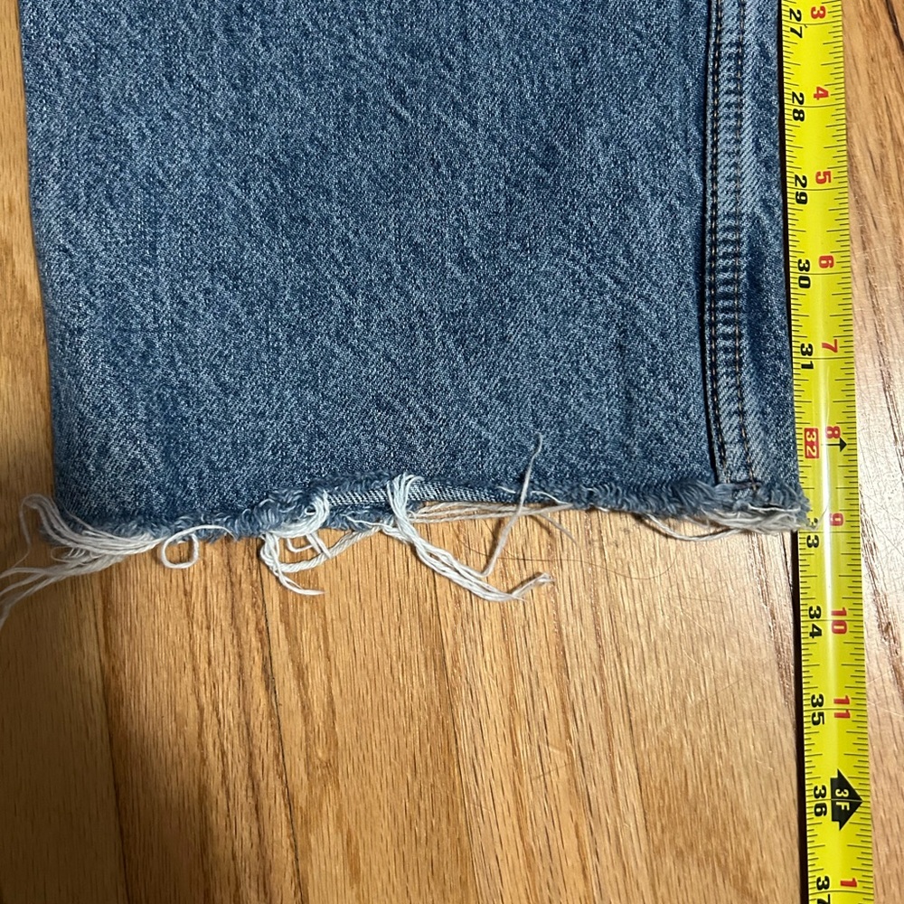 Zara Wide leg Flare light blue Distressed Jeans size 4 - Picture 8 of 9